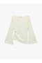 Women White Plain Round Neck Long Sleeves Top - 5