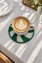 Beaded Coasters Set of 2 12X12 cm Green/White