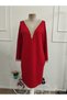 Women's long sleeve lace v-neck short viscose two-ply dress - 4