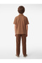 Boys Brown Plain Collared Short Sleeves Polo T-Shirt - 3