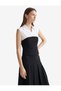 Women White Colorblocked Collared Sleeveless Top - 2