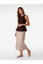 Women Brown Plain Round Neck Sleeveless Top - 2