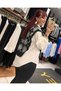 Women's Baklava Pattern V-Neck Tricot Sweater Looking Shirt Combination - 3