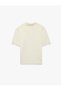 Women Cream Plain Polo Collar Short Sleeves Sweater - 3