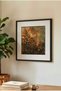 1 Piece Black Wood Framed Minimalist Botanical Concept Square Wooden Painting in Tile and Orange Tones - Home, Business, and Office Decoration Painting - 3