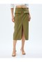 Women Green Plain Skirt - 3