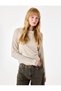 Women Beige Plain Asymmetric Neck Long Sleeves Top - 2