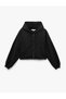 Women Black Glitter Hooded Long Sleeves Hoodie - 5