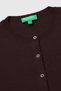 Women's brown 100% merino crew neck cardigan - 3