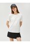 Women White Plain Round Neck Short Sleeves T-Shirt - 3