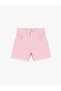Girls Pink Plain Shorts