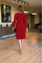Women's long sleeve lace v-neck short viscose two-ply dress - 3