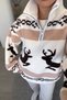 Beige - Half Zipper Ceylan Patterned Sweat Beige - 5