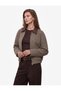 Women Brown Checked Collared Long Sleeves Jacket - 3