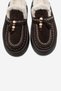 Dursley Brown Suede Genuine Leather Fur Tasseled Women's Slippers - 4