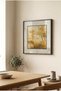 1 Piece Black Wooden Framed Square Wooden Painting with Pvc Frame - Golden Yellow Foggy Nature Scenery - Home, Business and Office Decoration Painting - 4