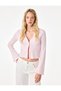 Women Pink Textured Collared Long Sleeves Top - 2