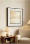 1 Piece Black Wooden Framed Minimalist Cream Background Soft Watercolor Floral Square Wooden Painting - Home, Business and Office Decoration Painting