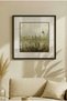 1 Piece Pvc Framed Black Wooden Minimalist Foggy Lake Thatched Cottage Themed Square Wooden Painting - Home, Business and Office Decoration Painting - 2
