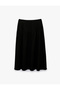 Women Black Plain Skirt - 3