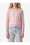 Girls Pink Embroidered Round Neck Long Sleeves Top - 2