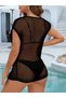 Women's Double-Breasted Detailed Openwork Knitwear Pareo - 5