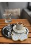 6 Pieces Coffee Side Daisy Cocktail Napkins Special Stain-Proof Linen Fabric - 2
