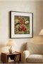 1 Piece Black Wooden Framed Red Poppy Flower Square Wooden Painting - Home, Business and Office Decoration Painting
