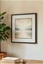 1 Piece Black Wooden Framed Minimalist Cream Background Soft Foggy Lake/ Horizon Themed Square Wooden Painting - Home, Business and Office Decoration Painting - 3