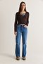 Women's Blue High-Waisted Straight-Leg Jeans 60286779 - 4