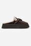 Dursley Brown Suede Genuine Leather Fur Tasseled Women's Slippers - 5