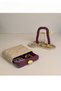 Decorative 2-Piece Jewelry Organizer Set - Jewelry Box with Drawer and Necklace Stand Burgundy Beige - 2