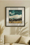 1 Piece Pvc Framed Black Wooden Framed Square Wooden Painting with Turquoise Sky and Mountain View - Home, Business, and Office Decoration Painting - 2