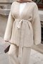 Women's Belted Oversize Knitwear Tie-Up Cardigan, Jacket - 2