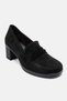 Kellys Black Suede Genuine Leather Women's Heeled Loafer Shoes - 6