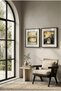 2 Pieces of Pvc Framed Black Wooden Nostalgic Arch Bridge and River View Square Wooden Painting - Home, Business and Office Decoration Painting