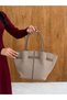 Women's Suede Leather Trendy Stylish Hand and Shoulder Bag with Magnet Closure and Lock Detail (Width: 40 cm - Length: 26 cm - Width: 14 cm) - 8