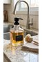 Luxury Square Glass Liquid Soap Dispenser 500ml Dishwashing Detergent Bottle with Pump Bathroom Kitchen Countertop Dispenser - 2