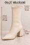 Pointed Toe Thick Heeled Zippered Women's Boots - 2