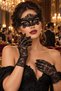 Women's Black Lace Gloves and Lace-Looking Halloween Masquerade
