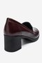 Kellys Burgundy Genuine Leather Women's Heeled Loafer Shoes - 7