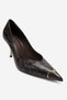 Jimena Brown Patterned Pointed Toe Women's Thin Heeled Shoes - 6