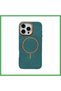 Joko iPhone 15 Pro Max Compatible Luno Leather Magsafe Cover - Green Bezoss