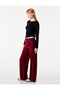 Women Red Plain Trousers - 3