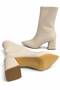 Pointed Toe Thick Heeled Zippered Women's Boots - 5