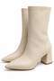 Pointed Toe Thick Heeled Zippered Women's Boots - 3