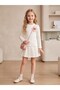 Girl's Three-Dimensional Flower Collar Pin Tipped Long Sleeve Blouse - 4