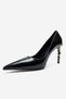 Adriana Black Women's Gold Detailed Heeled Shoes - 8