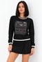 Women's Patterned Comfortable Black Sweatshirt