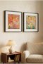 2 Pcs Black Wood Framed Red Autumn Leaves and Garden Square Wooden Painting - Home, Business, and Office Decoration Painting - 3